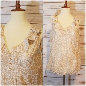 2 for $10 LOFT River Stone Ruffle Neckline Top